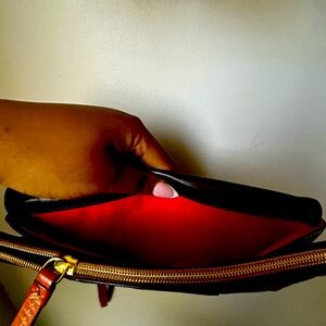 Vintage bag, card pocket, wristlet, black